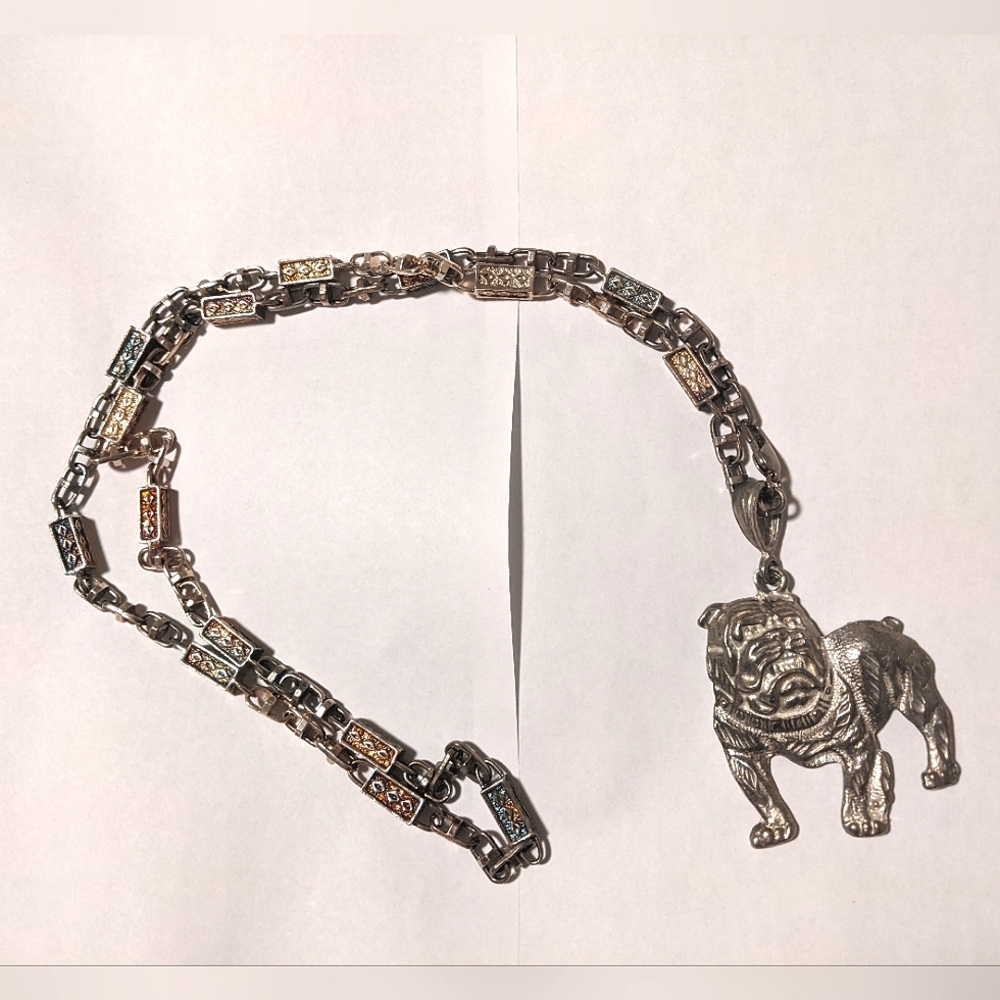 3/$20 Men's Jewellery set - Bulldog Pendant Chain and bracelet set